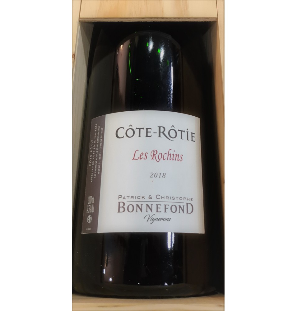 CÔTE ROTIE LES RONCHINS 2018 - JEROBOAM CAISSE BOIS - 3L- BONNEFOND CÔTE ROTIE LES RONCHINS 2018 - JEROBOAM CAISSE BOIS - 3L- BONNEFOND