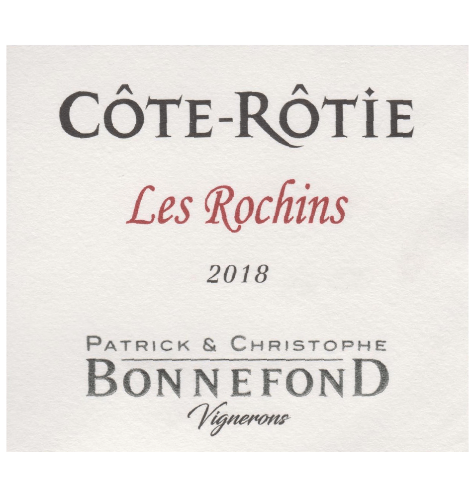 LES ROCHINS 2020-75CL-13.5%-AOC CÔTE RÔTIE-BONNEFOND LES ROCHINS 2020-75CL-13.5%-AOC CÔTE RÔTIE-BONNEFOND