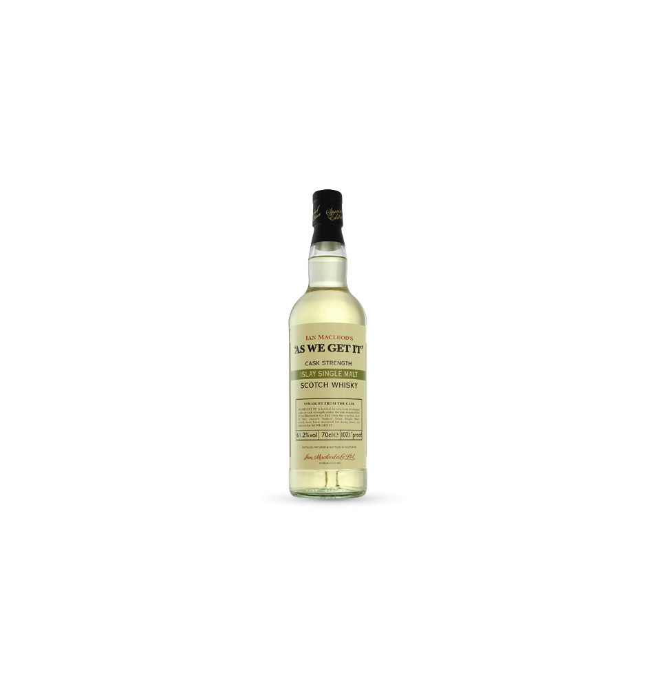 AS WE GET IT CASK STRENGH-70CL-60.4% Alc.-TOURBE ISLAY SINGLE MALT AS WE GET IT CASK STRENGH-70CL-60.4% Alc.-TOURBE ISLAY SINGLE MALT